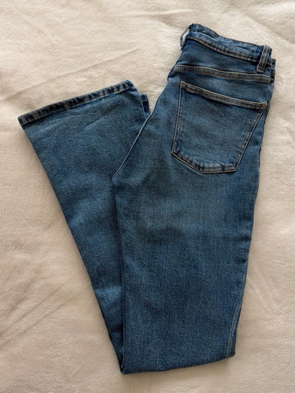 Zara Blue High-Rise Flared Jeans